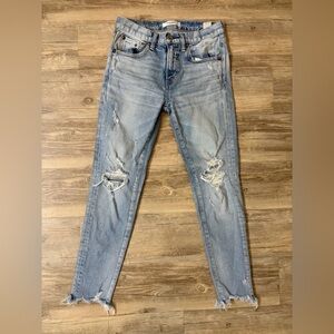 Moussy Light Blue Distressed Altawoods Skinny Jeans Women’s Size 24